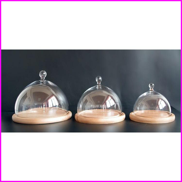 大中小号玻璃罩摆件 欧式防尘玻璃罩透明玻璃蛋糕罩 节日婚庆礼品