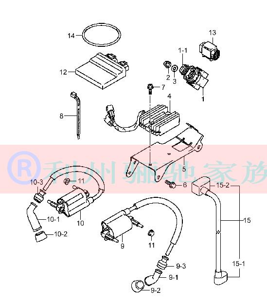 GW250启动继电稳压整流器点火线圈ECU电喷控制倾斜传感器