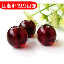 美玉缘 DIY 散珠 老琉璃 深酒红色圆珠 6mm8mm10mm12mm14mm