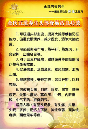 697海报印制504美容养生挂画头部舒筋活血功效