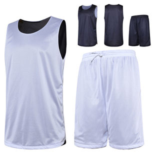网眼双面篮球服套装 运动 无袖 男训练队服球衣定制中学生夏季 背心