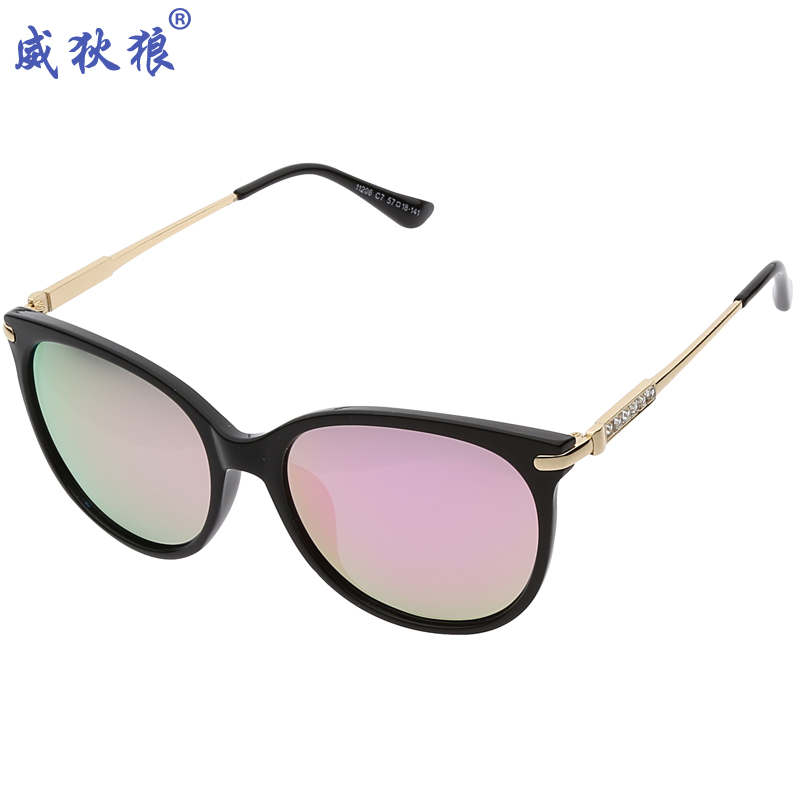 太阳镜女潮偏光开车墨镜个性圆脸明星款威狄狼可配近视墨镜 11206