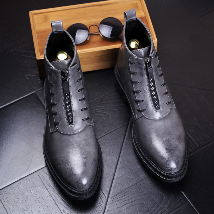 Retro genuine leather Men boots Korean Edition Chelsea Boots Tooling boots High shoes Martin man Pointed short bootsin the Men's Shoes, Boots  category - from Buy2taobao.com to provide professional Taobao agent buy service