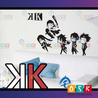 夜刀神狗朗 周防尊 八田美咲 宗像礼司 伏见猿比古 伏八 Q版 墙贴