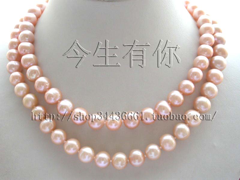 今生有你88CM长款毛衣链天然11MM正圆粉色珍珠项链强光正品包邮