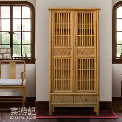 中式榆木雕花橱柜古典风自由组合