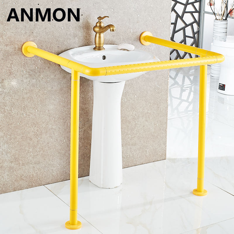 面盆扶手尼龙带腿安全扶手卫生间厕所洗脸盆扶手老人残疾人扶手