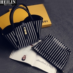 Hey, Linda bag 2015 new flows of money personality the simple striped handbag for fall/winter women's shoulder bag