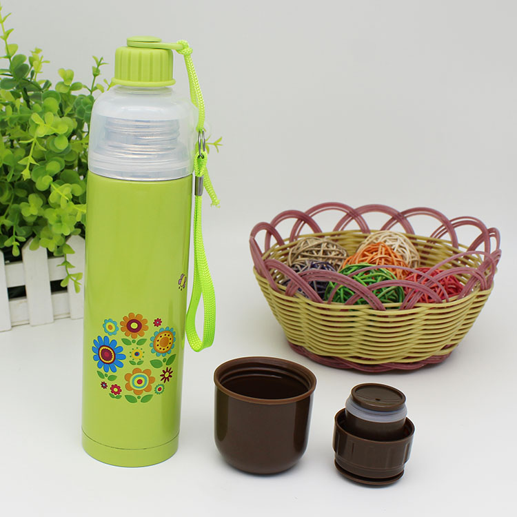 小白熊宝宝不锈钢双头保温水杯250ML 小学生24小时保温水壶09115