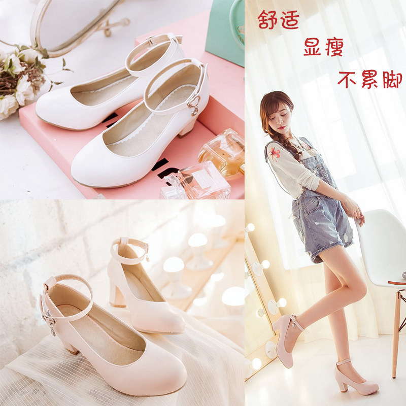 new pattern Korean Edition Sweet Middle heel Single shoes With crude fresh the republic of korea Princess shoes Bridesmaid white studentin the Women's Shoes, Low shoes  category - from Buy2taobao.com to provide professional Taobao agent buy service
