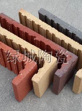 宜兴陶土紫砂劈开角砖别墅外墙通体砖内墙背景配套转角砖厂家直销