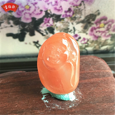 天然川料笑佛雕刻挂饰南红玛瑙