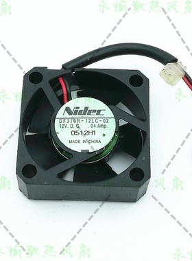 全新Nidec DF310R-12LC-02 12V 0.04A 3010 3CM 2线 硬盘静音风扇