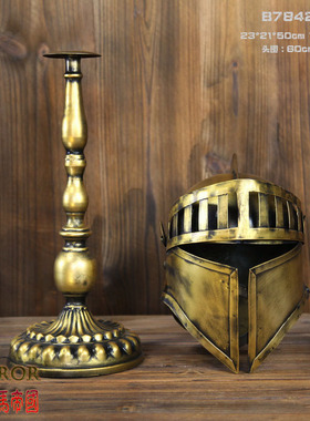 铁艺创意金属头盔酒吧仿古风摆件