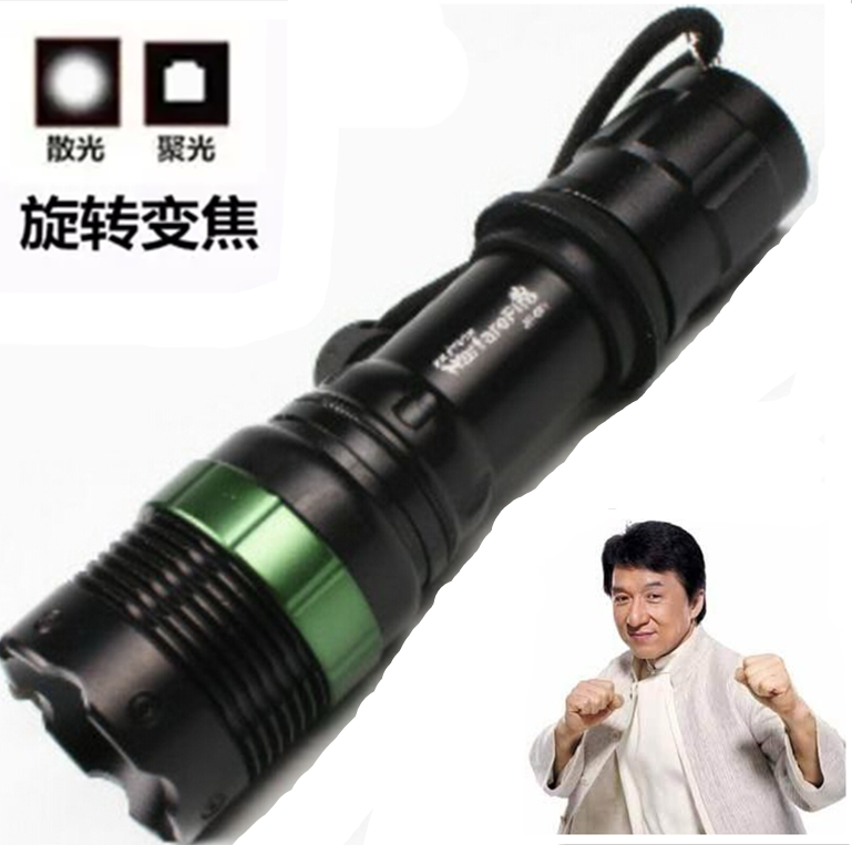 正品18650LED强光手电筒远射变焦户外家用可充电骑行迷你防水防身