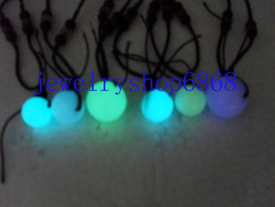 包邮天然夜光石吊坠夜明珠项链 水晶吊坠萤石夜光项坠男女款