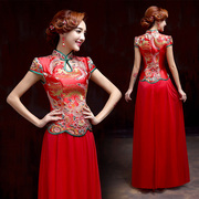 Toasting bride wedding dress suit the new 2015 modified fashion spring-summer Dragon cheongsam dresses retro coat