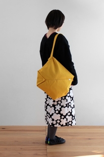 SOUSOU布袋真正日本京都制设计师帆布斜跨肩包背包软包穏 山吹色