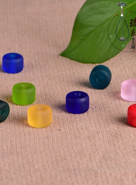 古法老琉璃磨砂车轮隔珠散珠 diy搭配手链项链星月饰品配件14mm