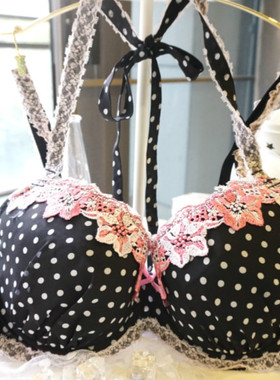 日系波点花朵刺绣大罩文胸85D85E90B90E95B95C95E100G100E105E
