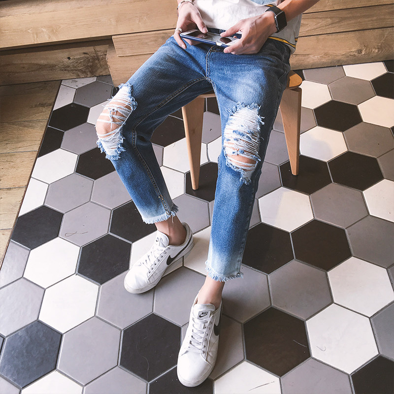 Jeans pour adolescent coupe droite pour été - Ref 1464937 Image 1