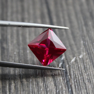 正方形公主方红宝石缅甸进口裸石戒指吊坠两用主石高亮透热情火焰