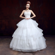 2015 new Korean fashion line gown with a fitted bodice wedding dress spring/summer plus size slimming skinny Princess lace-