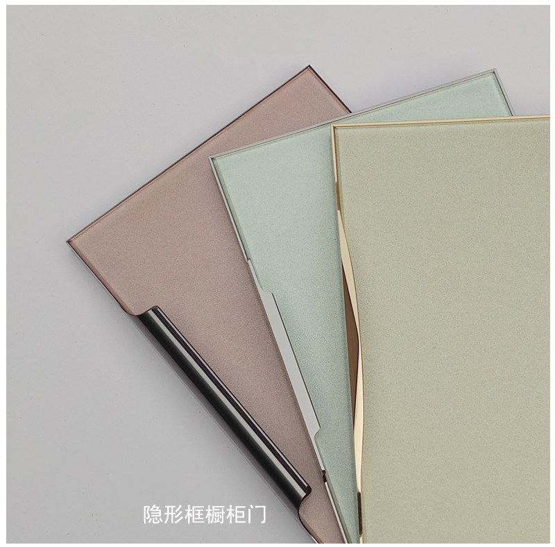 隐形框橱柜门定做晶钢门板橱柜晶钢门板金刚钢化玻璃厨房柜门定做
