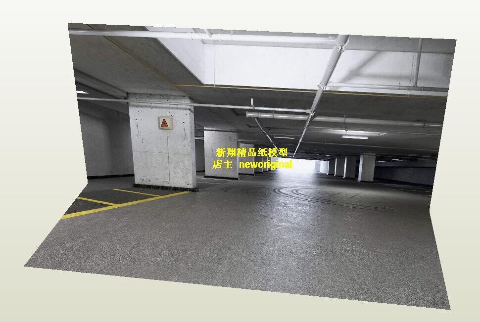 1比12 18地下停车场停车库仓库道路马路建筑兵人车模汽车场景模型