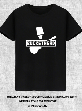 攀威buckethead 摇滚 t恤 shirt 枪花 guns roses 纯棉圆领短袖