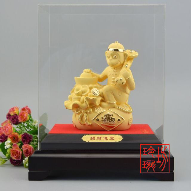 礼品摆件满载而归招财进宝绒沙金