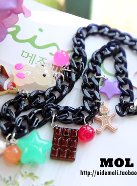 韩国进口小熊姜饼项链