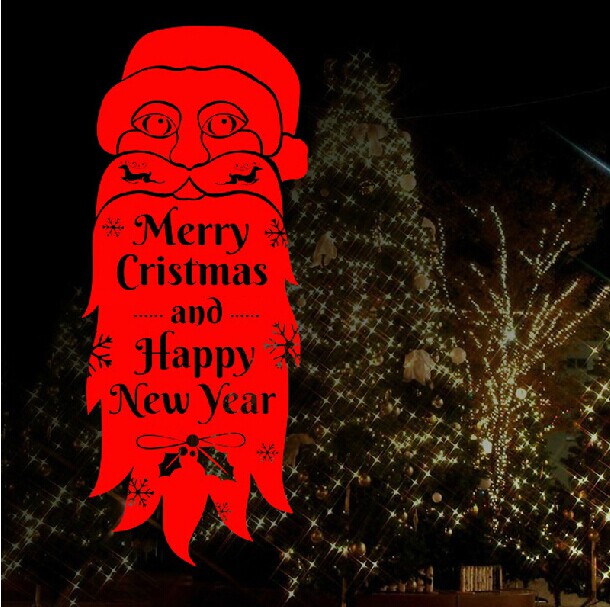 圣诞老人头像门贴玻璃贴圣诞节新年圣诞装饰贴窗贴