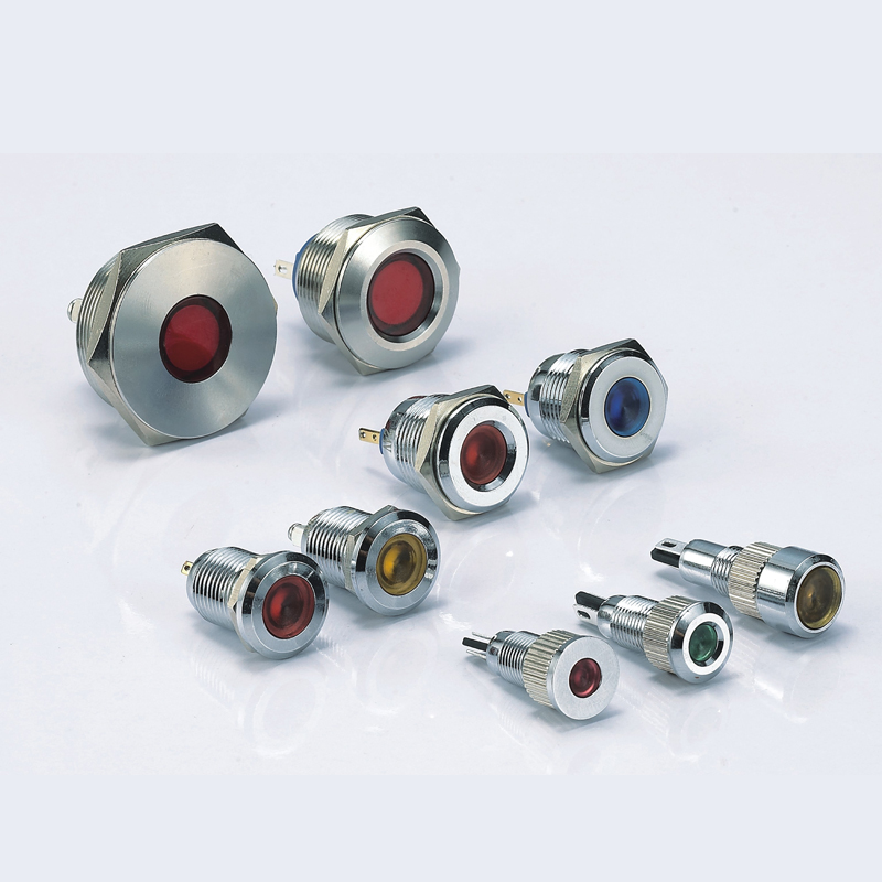 16MM POWER INDICATOR METAL LED ULTRA-thin WARNING light Waterproof IP67 PLANE CONCAVE screw J16-170