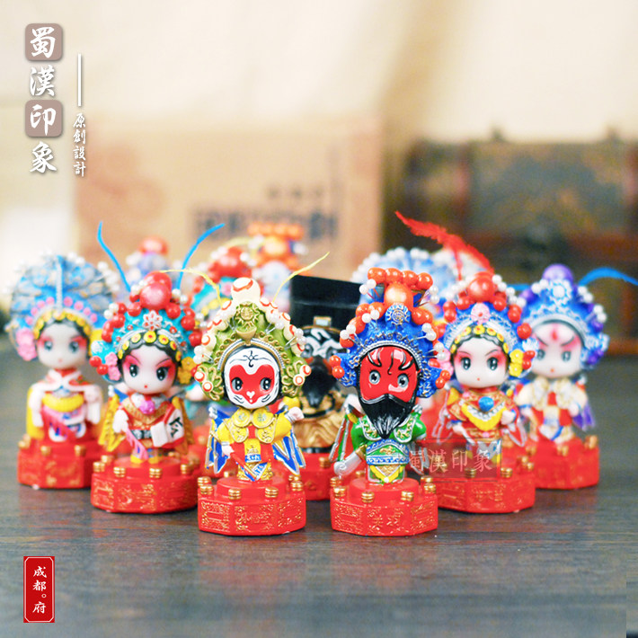 故宫创意京剧脸谱 家居饰品车载摇头摆件 中国特色礼品送老外朋友