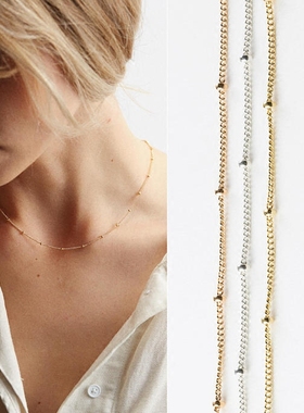 新品精致迷你美国包金S925项链