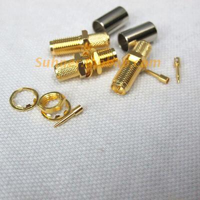 RP-SMAK-C-50-4 SMA 母头反极 外罗内针 接 LMR 240 低损耗馈线