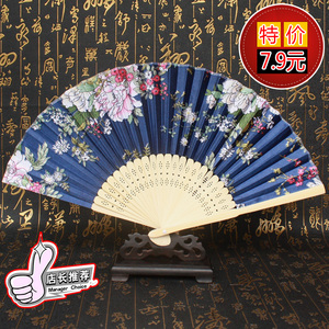 新品 苏扇中国风高档真丝扇折扇 工艺礼品扇 古风竹扇女扇绢扇