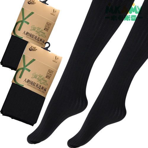 提花斜纹透气加裆连裤袜秋新品
