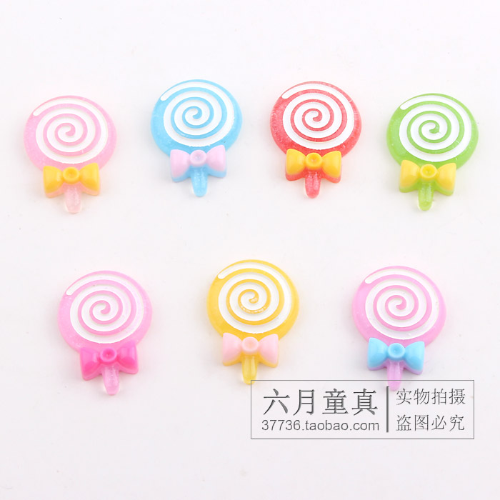 女孩可爱棒棒糖 手工diy发卡材料 儿童自制树脂发饰头饰品配件