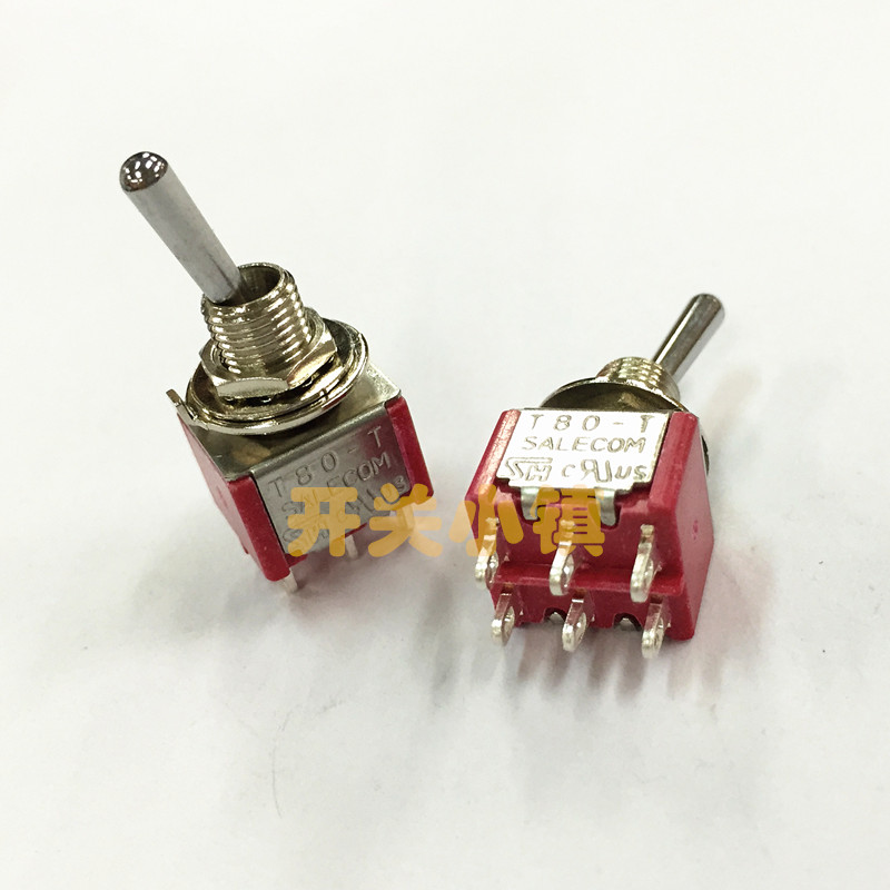 SH(Salecome)台湾兴瀚钮子开关 T80-T T8011-SEBQ 6脚2档摇头开关