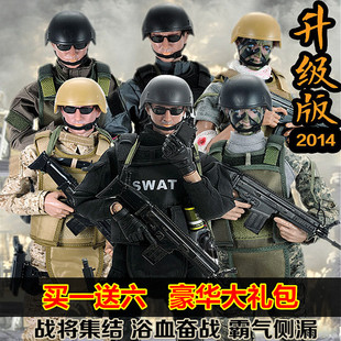 绝地大逃杀1:6特种部队飞虎黑豹突击队关节可动兵人模型12寸人偶