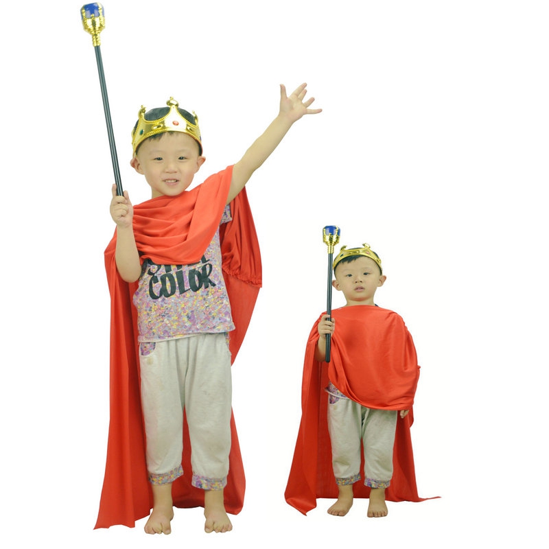 舞会演出服装儿童国王王子披风国王皇冠Cosplay服饰道具演出玩具