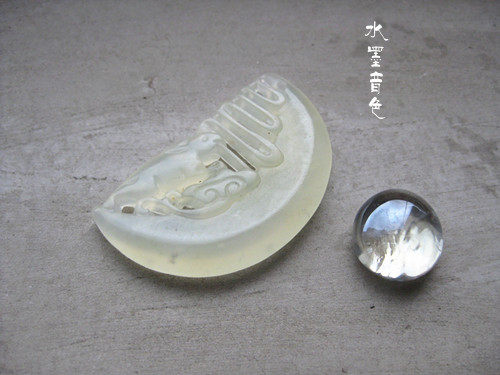 水墨音色/宫绦腰佩禁步配件cos/DIY材料 岫玉月亮玉兔挂件 情侣坠
