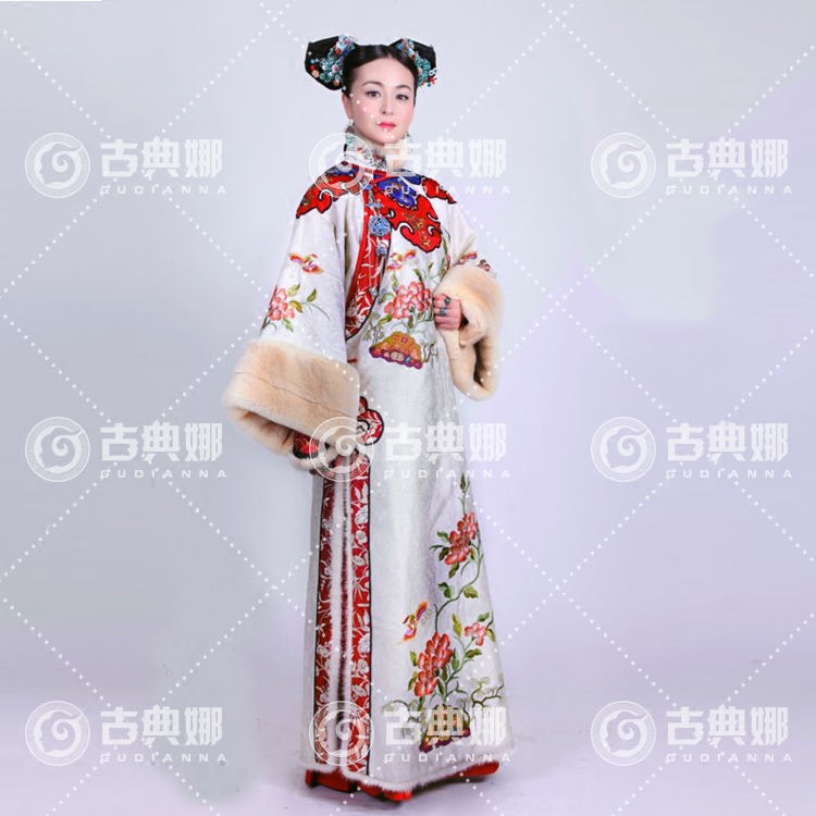 新款宫锁连城古装醒黛格格清朝服装古典格格妃子服戴娇倩古代服装