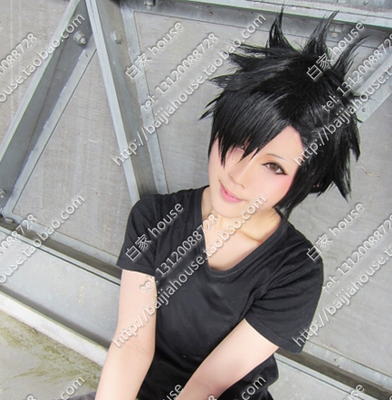 排球少年！黑尾铁朗  音驹高中 COS假发 黑色原版造型动漫假发