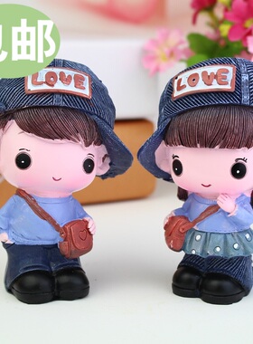 卡通情侣桌面可爱风卧室礼物摆件