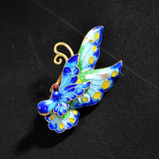 Very simple handmade 925 Silver Thai fashion burning blue-butterfly brooch silver plated women Lady new brooches