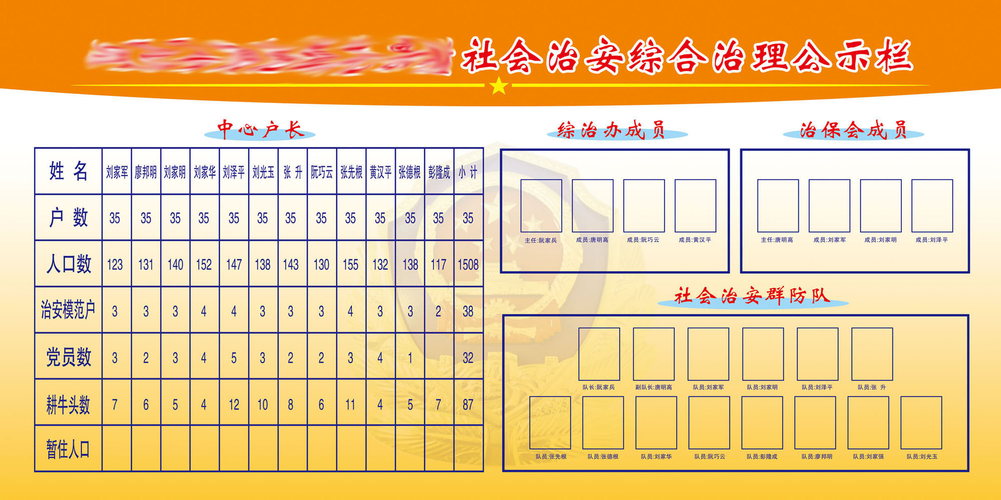 596办公装饰海报展板素材819社会治安综合治理公示栏