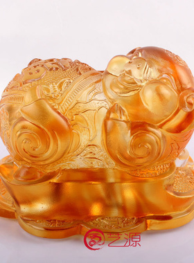 琉璃祝福小孩子贺岁商务工艺品